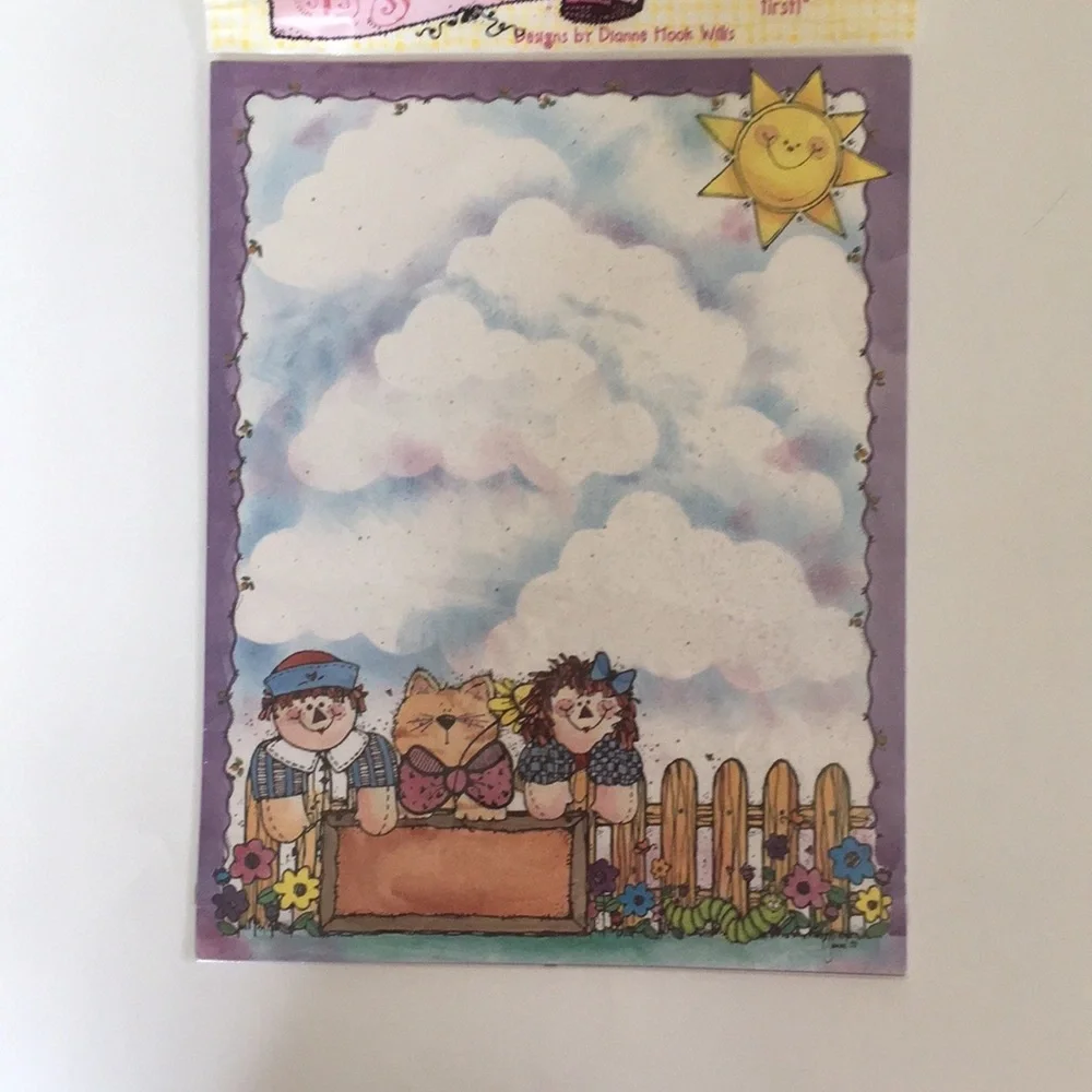 DJ INKERS Pack of paper, 16 sheets, Raggedy dolls and cat themed
